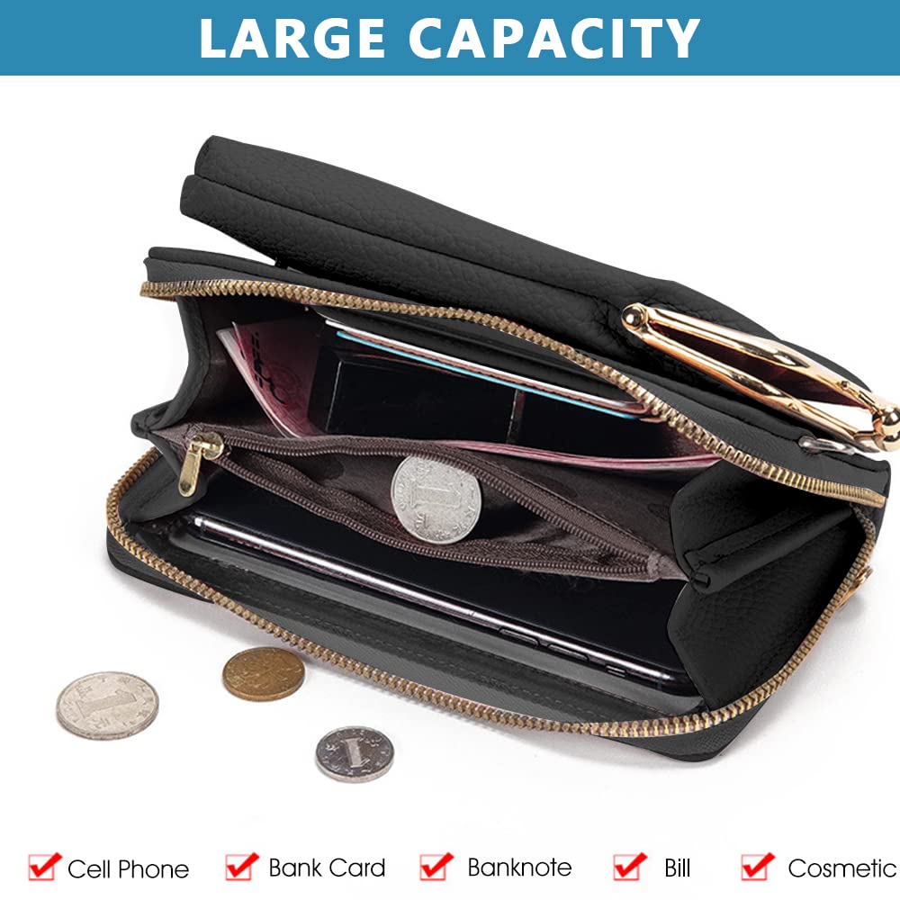 PALAY Sling Bag for Women Phone Bags with Back Touch Screen Mobile Sling Bag Pursel Stylish PU Leather Crossbody Bags Mini Shoulder Bags (Black) PALAY Sling Bag for Women Phone Bags with Back Touch Screen Mobile Sling Bag Pursel Stylish PU Leather Crossbody Bags Mini Shoulder Bags (Black)